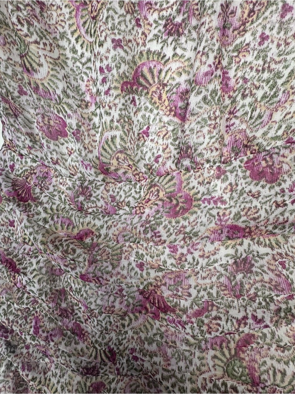 ANN TAYLOR ORCHID GLOW FLORAL RUCHED FLARE MIDI DRESS SZ 6 P - Picture 16 of 16
